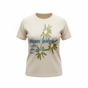 Cream Graphic T-Shirt with Floral Design